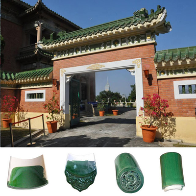 kwaliteit  Plain Chinese Ceramic Roof Tiles Green Glazed Handmade Clay Roof Tiles Fabriek