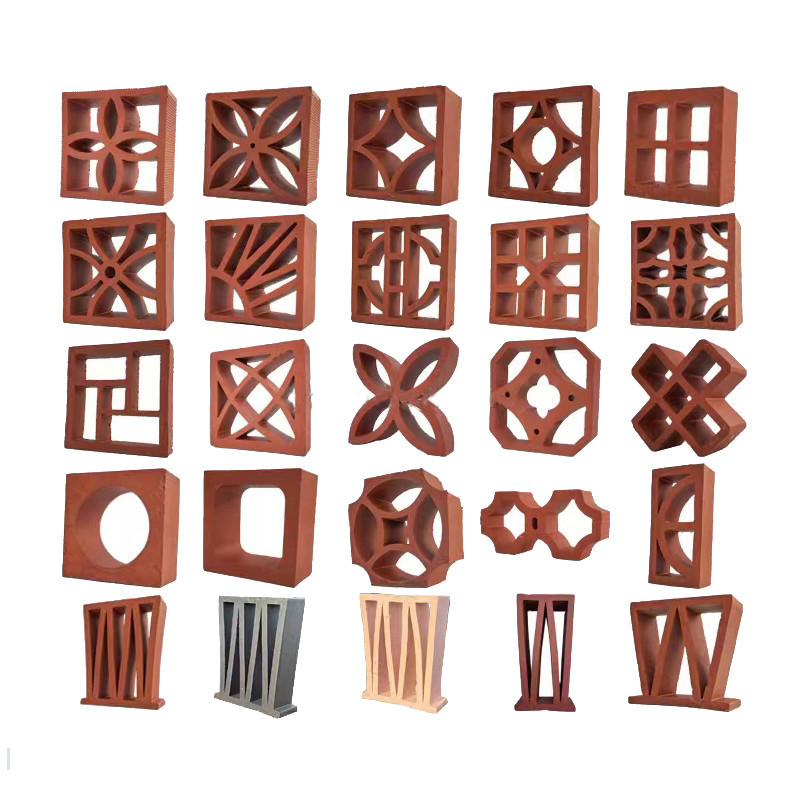 Rood terracotta scherm blok 100% natuurlijke klei voor binnen- en buitenmuur