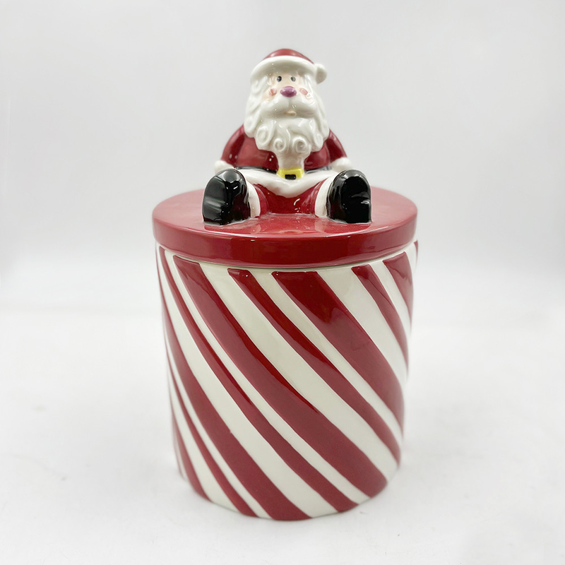 Persoonlijke grootte Rood en Wit Kleuren Keramische bekers met handvat Koffiebeker Voor Kerstcadeau
