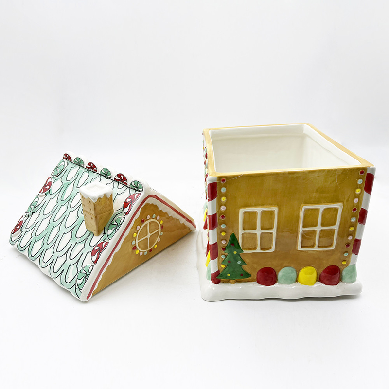 Uitgebreide keramische producten op maat Kerstserie snoepopslagpotten Creatief