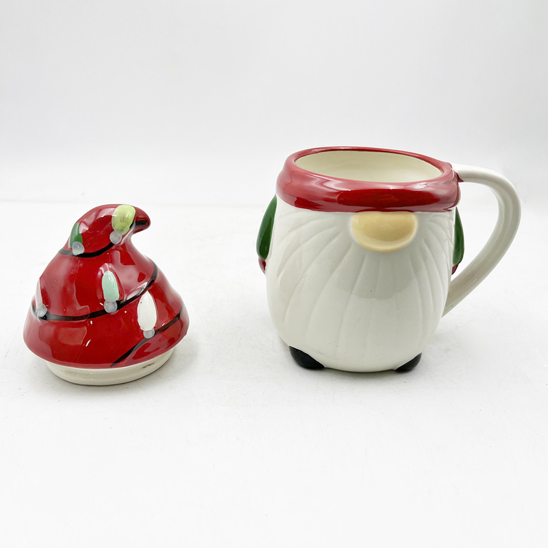 Custom Creative 3D Spring Gnome Decorations Cups Kerst Keramische mokken met deksel