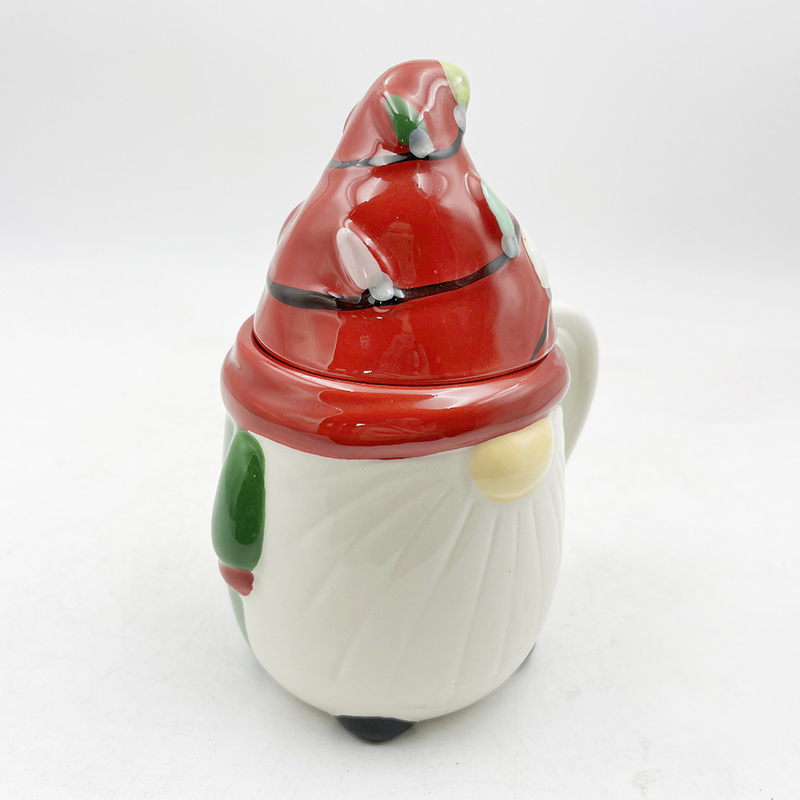 Custom Creative 3D Spring Gnome Decorations Cups Kerst Keramische mokken met deksel