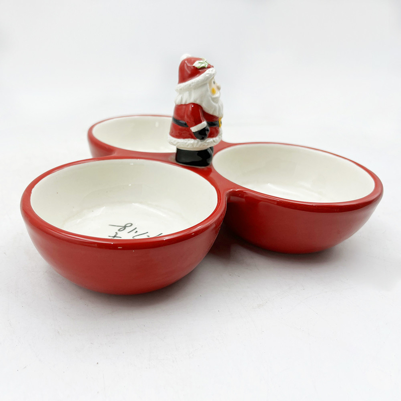 Home Keramische driedelige servieschaal Kerst Winter Vakantiehuis Decoratie
