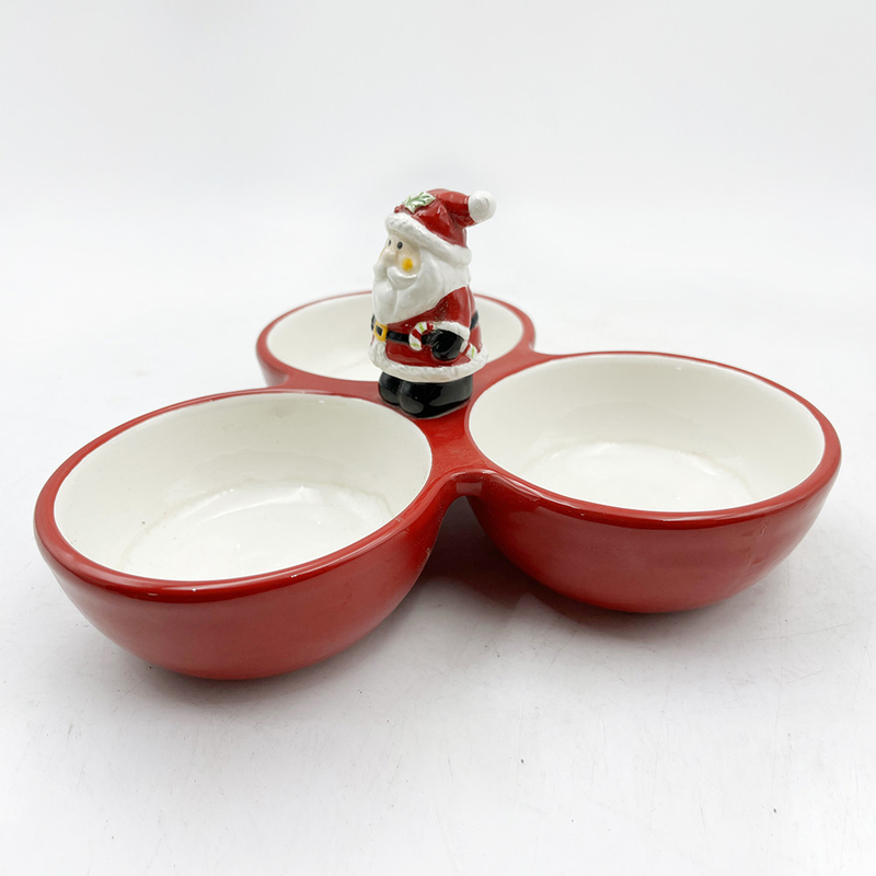 Home Keramische driedelige servieschaal Kerst Winter Vakantiehuis Decoratie