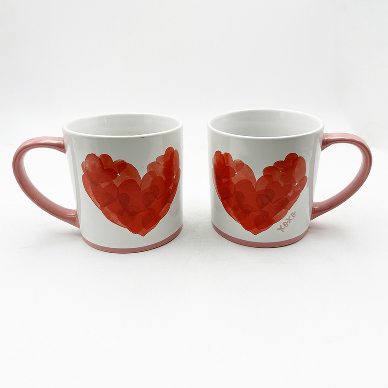 Valentijnsdag Geverfd Hart Keramisch Handwerk Producten mok Koppel Geschenk Voor Huis En Cafe