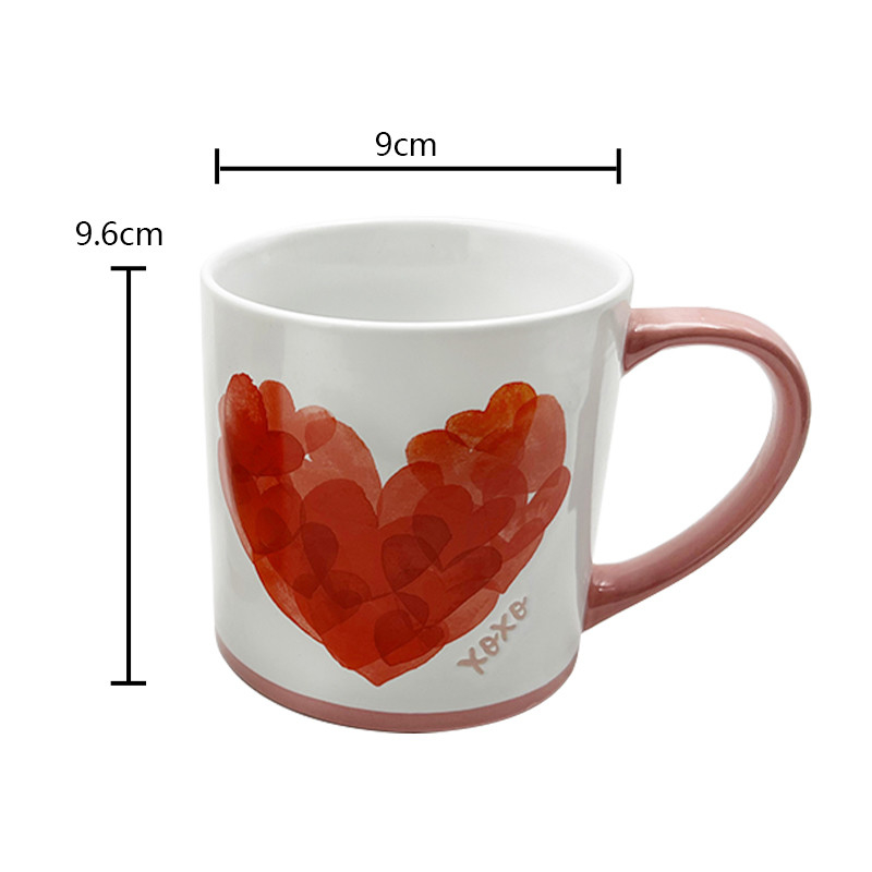 Valentijnsdag Geverfd Hart Keramisch Handwerk Producten mok Koppel Geschenk Voor Huis En Cafe
