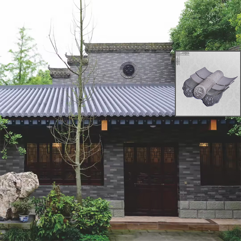 Antieke Chinese dakbedekking gordelroos Authentieke terracotta daktegel brandwerend Duurzaam erfgoed