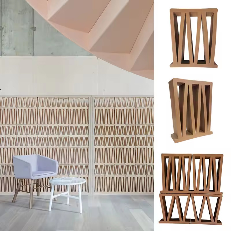 Rood terracotta gevel bakstenen klei gebouw bries blok voor huis Cafe & Office decoratie