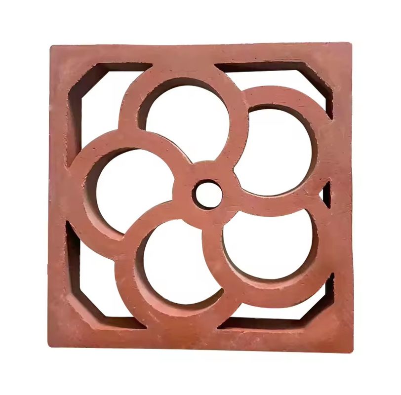 Decoratieve gebouwtegel Buiten Terracotta Scherm Kunstkunst Traditionele stijl Muurversiering Holle rode klei stenen
