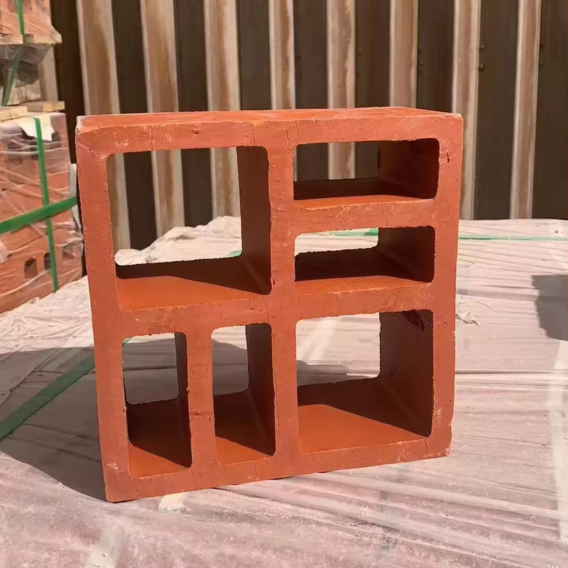 hek rood terracotta bakstenen decoratieve holle muur tegel klei bries blok klei ventilatie