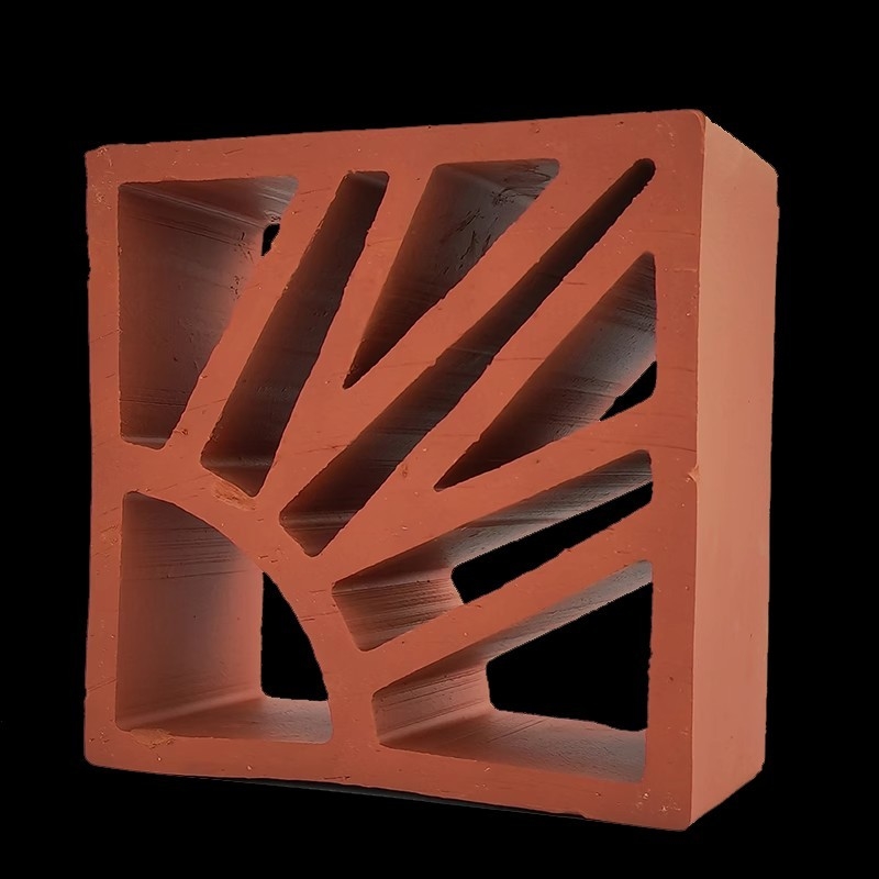 Buitenmuur Rood baksteen Schoolgebouw Decoratie materiaal Terracotta Muur Briesblokken