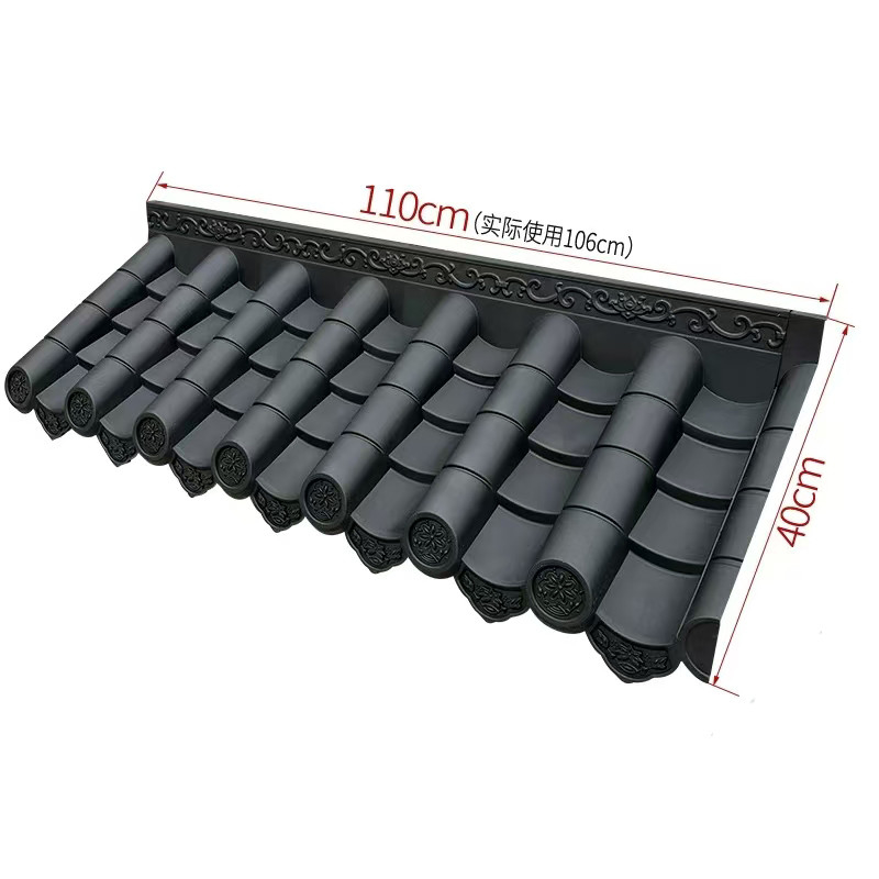 Lichte PVC-tegels Muurheining Goedkope prijs Kunstmatig Traditioneel Chinees Huis Pp Antiek Dak