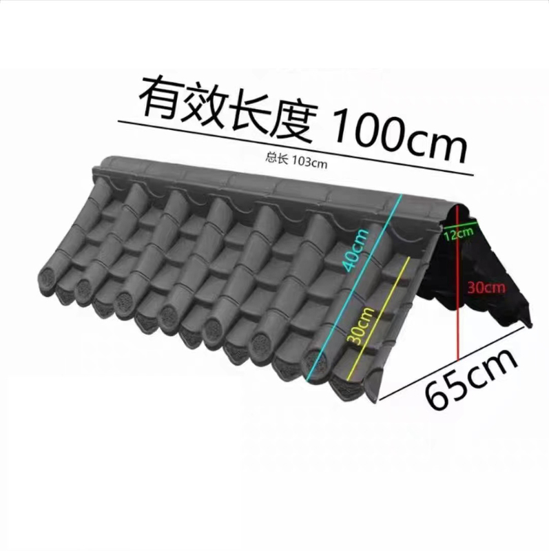 Chinese traditionele dak PVC dakplaten Plastic dakhoek hoek decoratie voor muurpoort