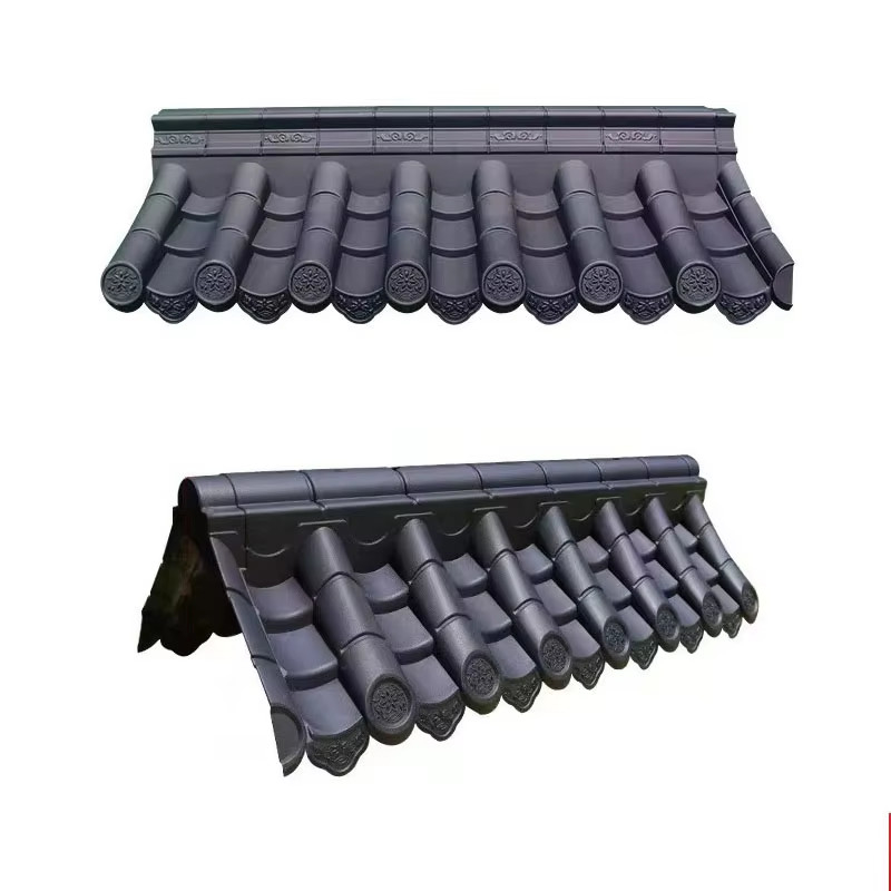 Chinese traditionele Yin Yang Plastic tegel dak gordel Koreaanse dakplaat PVC synthetisch