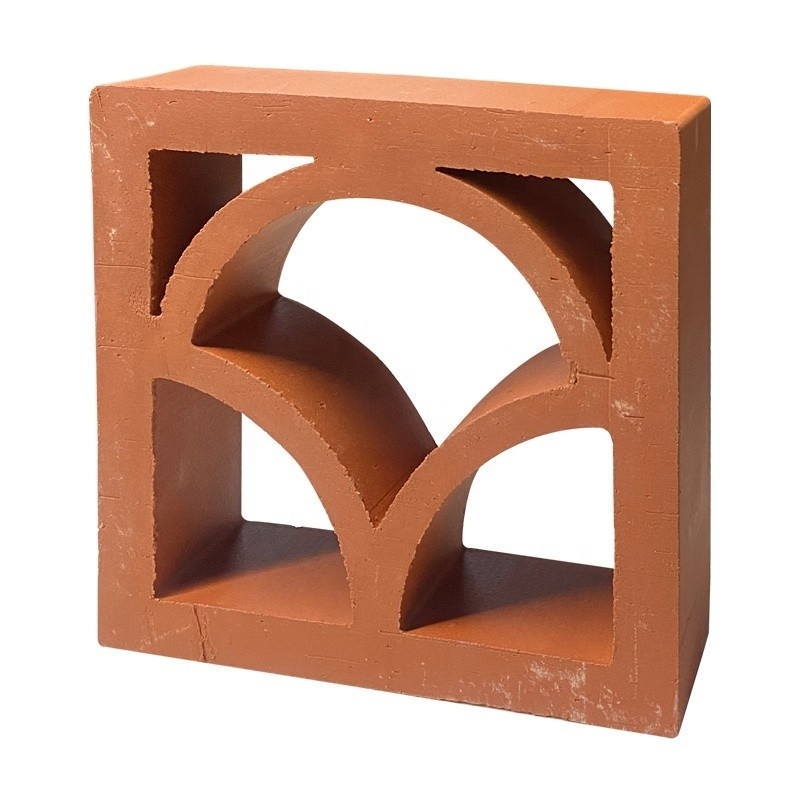 800 Centigrade Warmte-isolatie Rood Terracotta Breeze View Klei Gebouwblok Voor Modern Decoratief Buitenmuur Bekijk