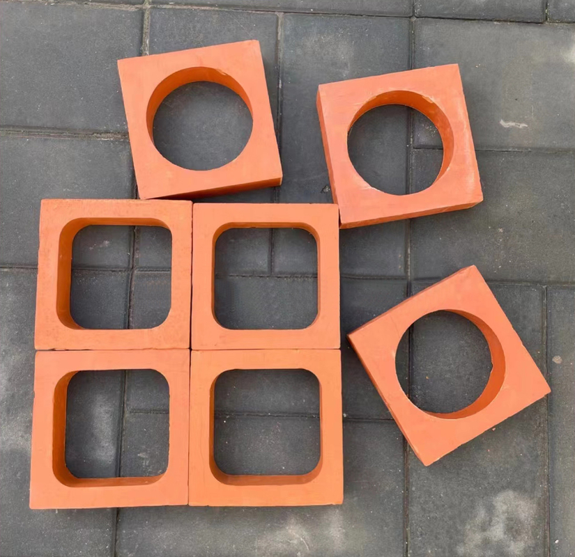 Terracotta Wand Bries Blocks Warmte-isolatie 800 Centigrade Rode baksteen School Gebouw Decoratie Materiaal