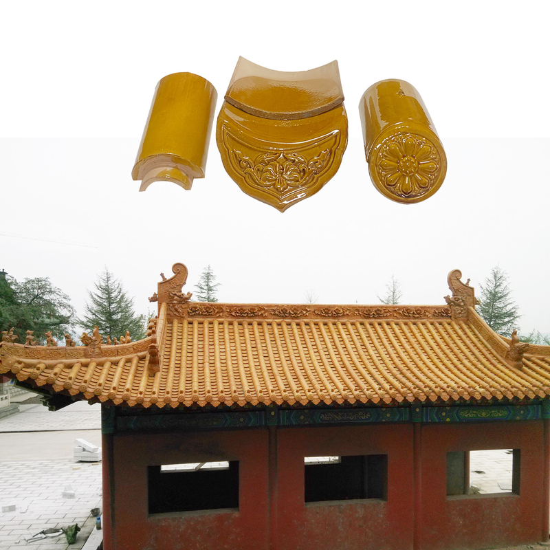 Handgemaakt en gesinterd Japans Boeddhistisch Tempeldak Traditionele Chinese keramische tegels met 1500N compressievermogen
