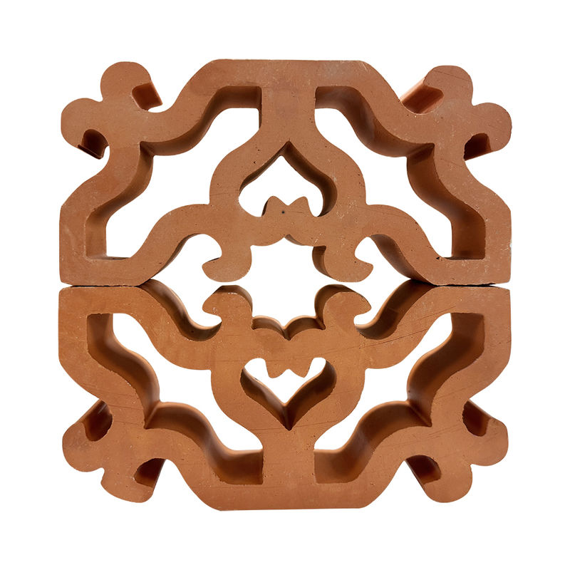 Bouw van klei Rood Briesblok Decoratieve geperforeerde bakstenen Muurscheiding