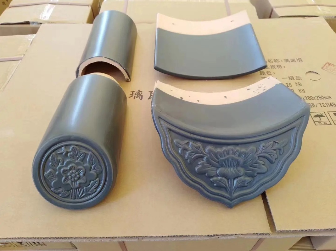 Traditionele Chinese huis grijze geglazuurde klei dakpannen voor hotel restaurant winkel dekking