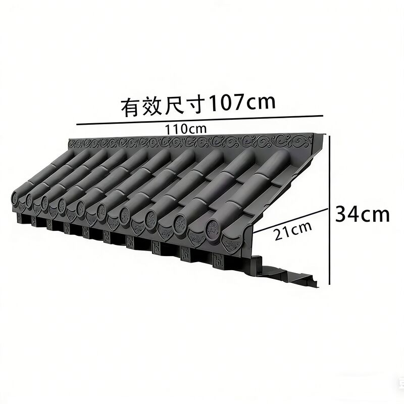 3D Antieke Dakrand Dak met Plank Aziatische Chinese Plastic Tegels PP Duurzaam voor Thee Huis Nieuwbouw Project