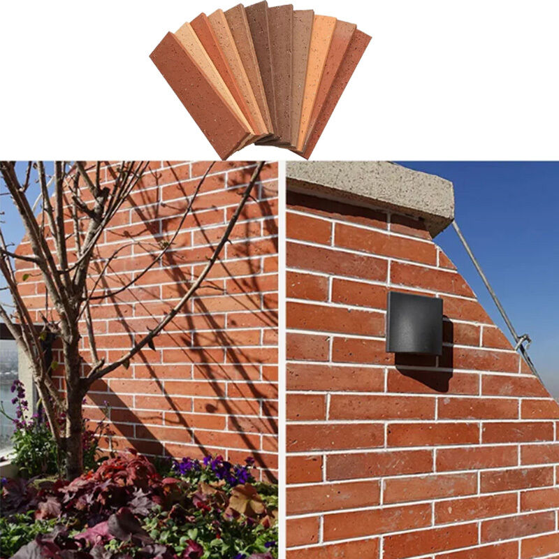 Klei Rode bakstenen Splitste bakstenen Wand Gezicht bekleding Valse decoratie Buiten