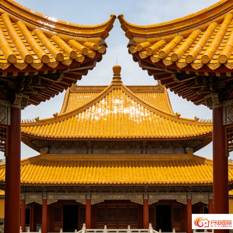 Bouwmateriaal Oud-stijl geglazuurde daktegels Gouden dakgordels voor tempelkloosterbouw