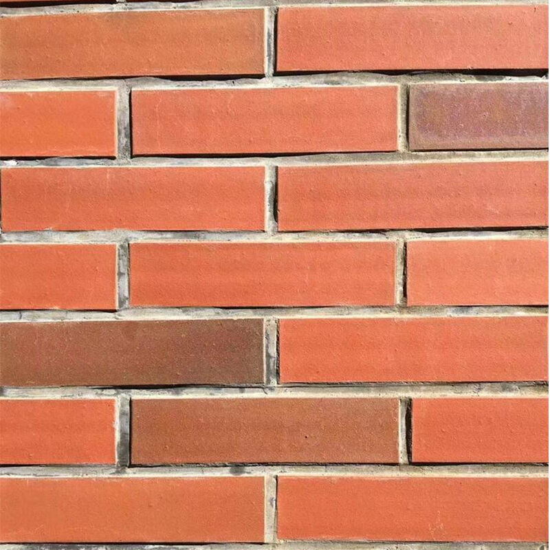 Rood Split Face Clay Brick Veneer 240*60mm Extruded Fired Facade Tile voor buitenmuurbekleding Commerciële en residentiële gevels