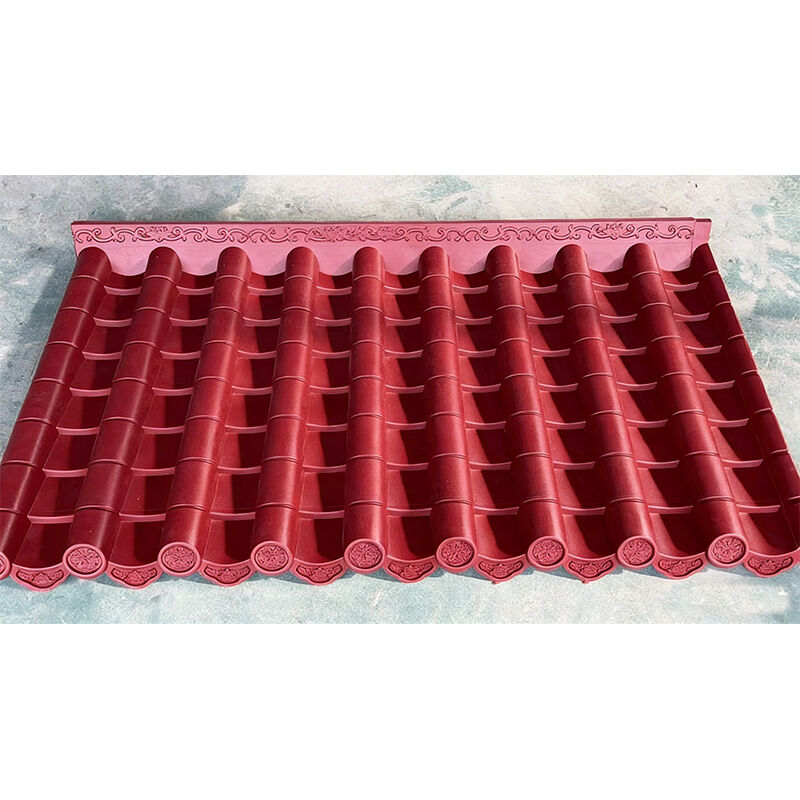 Polypropyleen Chinese tempel dak Aziatische antieke stijl Decoratief daktegel Rood