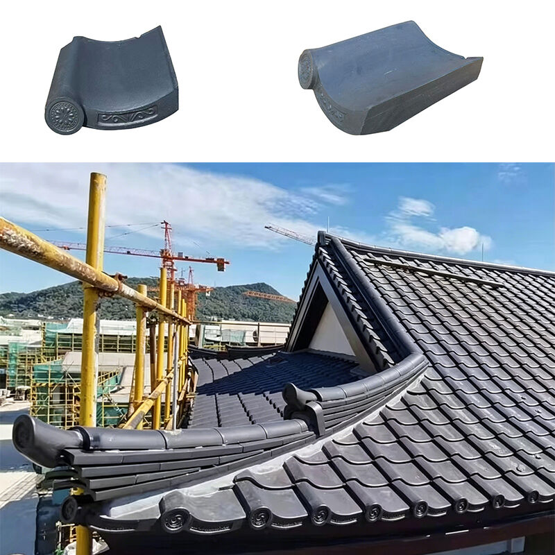 Zanwa Fabrikant Japanse Chinese Stijl Villa Dakpannen Groothandel Keramische Pannen Gegolfde Bamboe Vorm Pan