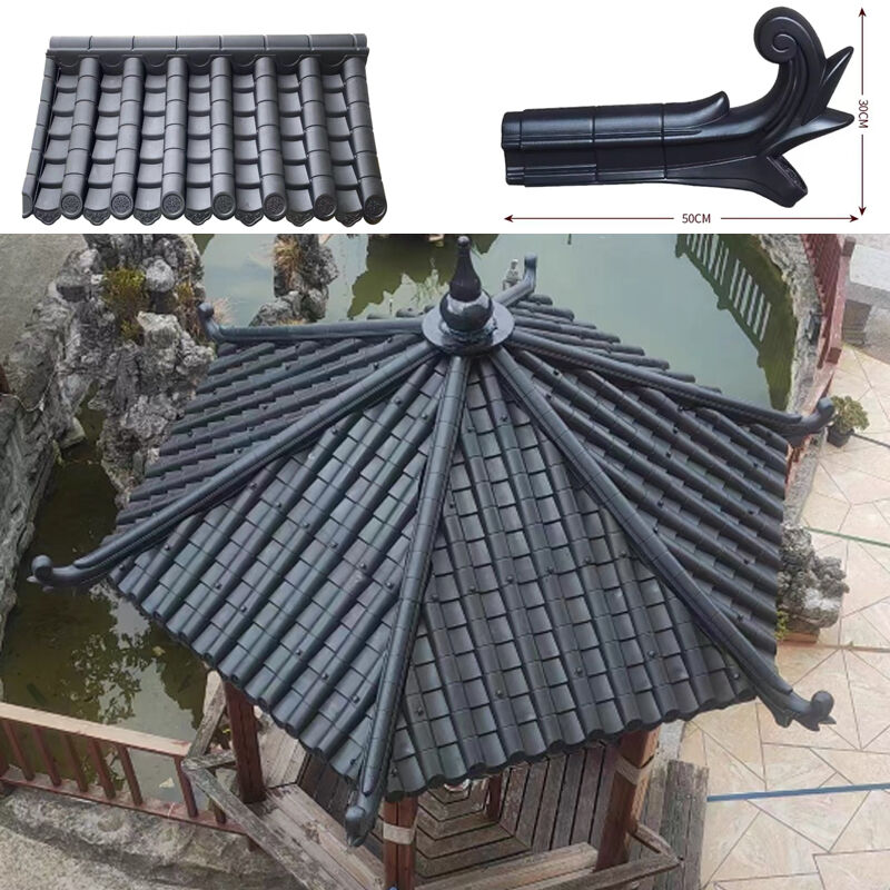 Nieuw bouwmateriaal PP composiet daktegels Duurzame dakplaten Ideaal voor appartementen en parken Chinese stijl bouwen