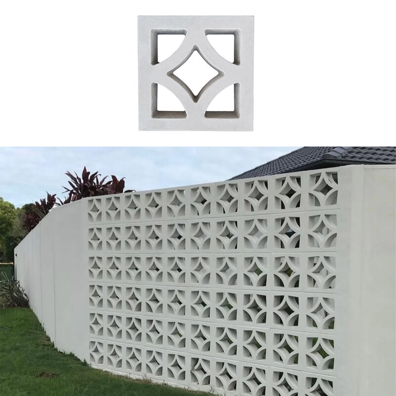 Voorgevormde betonnen briesblokken Sterrenpatroon Decoratieve briesblokken voor schermen en wandoplossingen