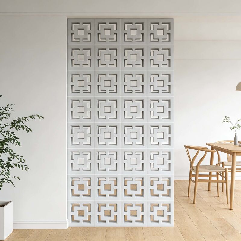Breeze blok Decoratieve betonnen metselwerk eenheden Vierkante patronen Decoratieve betonnen blokken Als ontwerpaccent een schaduwbedekking