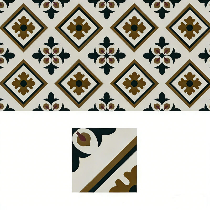 Vintage handgemaakte cementtegels 16 mm dikke keramische tegels Zoek naar thuiscommerciële vloermuurbestrating Feature Wall