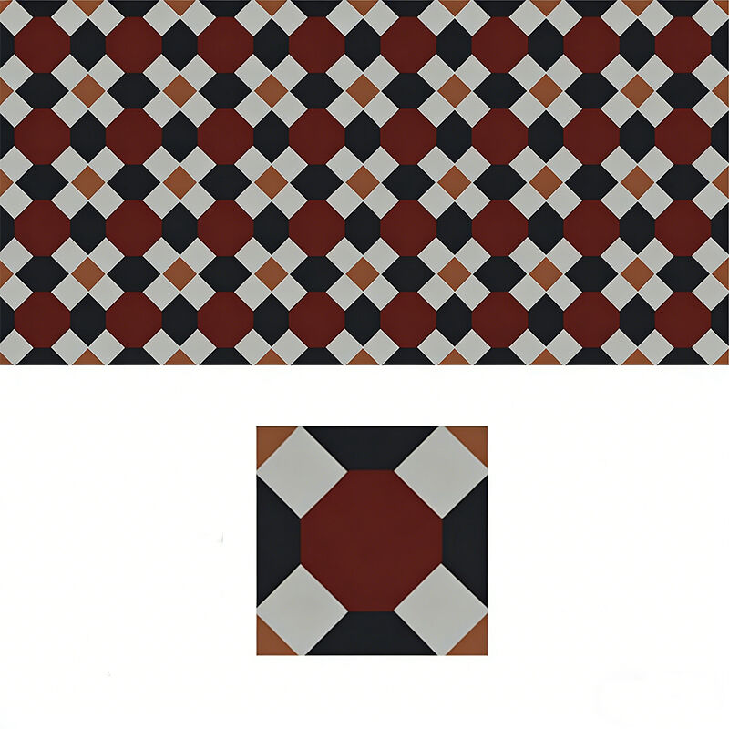 Customized Cement Bathroom Floor Wall Tile Designs 200*200mm Geometric Pattern Modern Interior Accent Tiles With Borders