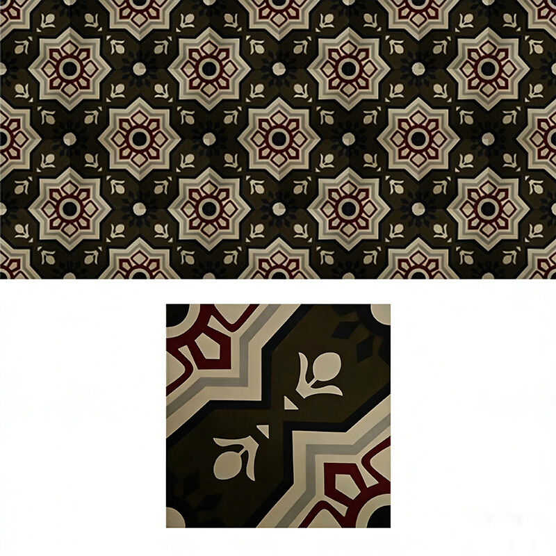 Retro Style Cement Encaustic Tile Floral Pattern Decorative Tile For Indoor Partition And Outdoor Garden