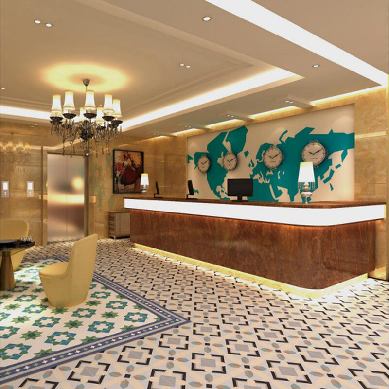 Encaustic Cement Tegel Modern Europees Mat Interieur Vloertegel Randen Tegelaccenten Antislip Villa Hotel Gebruik Geometrisch Patroon