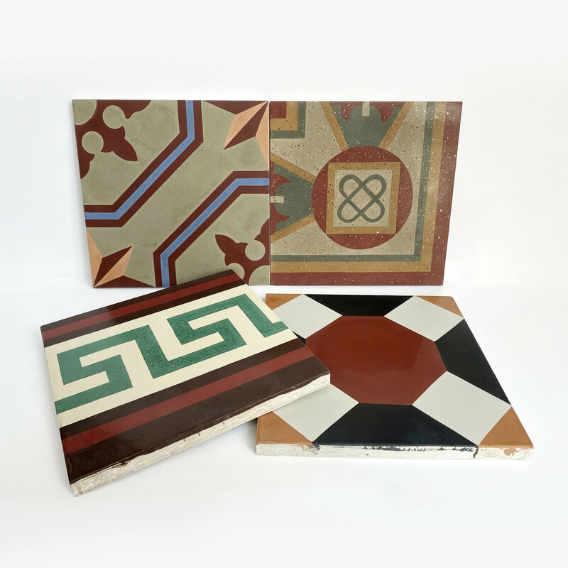 Encaustic Cement Tegel Modern Europees Mat Interieur Vloertegel Randen Tegelaccenten Antislip Villa Hotel Gebruik Geometrisch Patroon