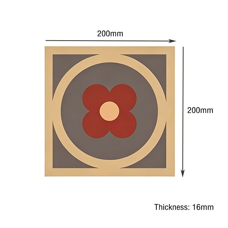 Aangepaste retro handgemaakte vintage cement vloertegel terracotta bloemmotief teruggewonnen stijl voor woonkamer en balkonbadkamer