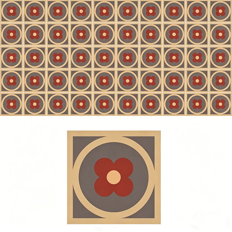 Aangepaste retro handgemaakte vintage cement vloertegel terracotta bloemmotief teruggewonnen stijl voor woonkamer en balkonbadkamer