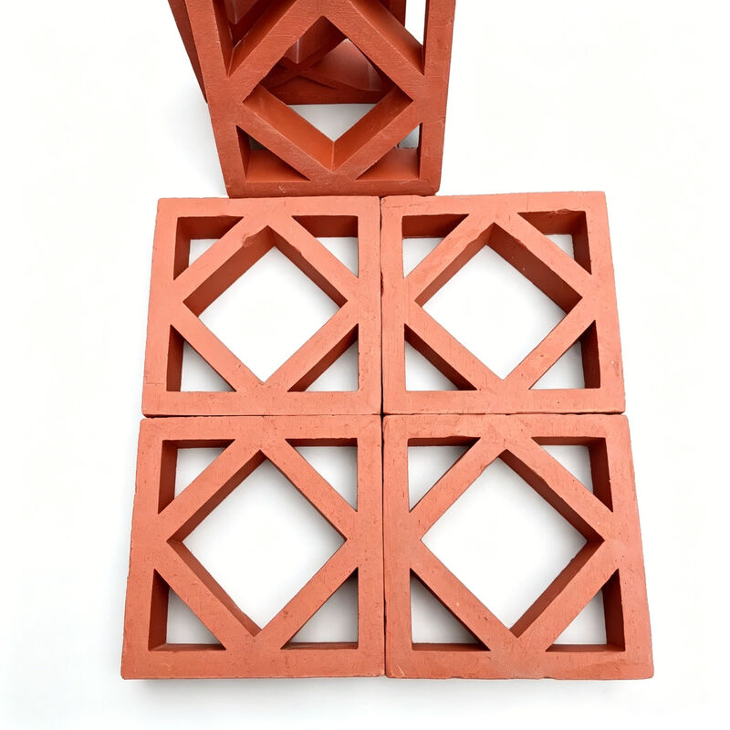 Weerbestendige rode terracotta holle blokken decoratieve klei bries blokken voor binnenplaats privacy scherm muren