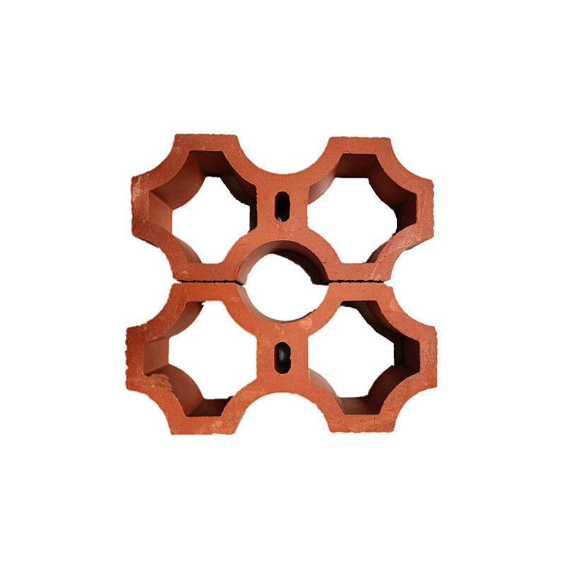 Gebrand klei windblokken Natuurlijke rode terracotta scherm wandblokken voor architectonische gevel schaduw en ventilatie
