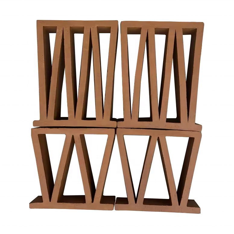 Terracotta Breeze Blocks M Pattern Niet-dragende decoratieve doorboorde klei stenen voor moderne gastvrijheidsarchitectuur