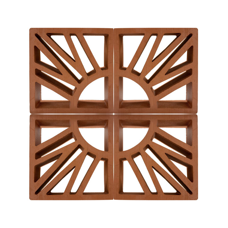 Terracotta Breeze Block Hollow Clay Screen Block voor Landschapsmuren Patio Splitsingen Natuurlijke ventilatie