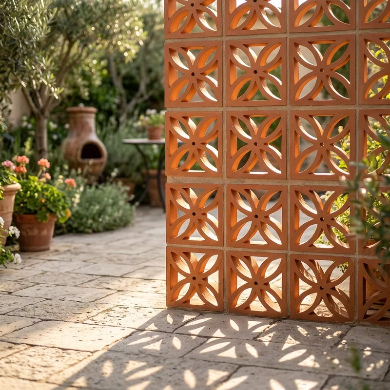 Terracotta Breeze Block Panelen Architectonisch Muurontwerp Decoratieve Geperforeerde Bakstenen