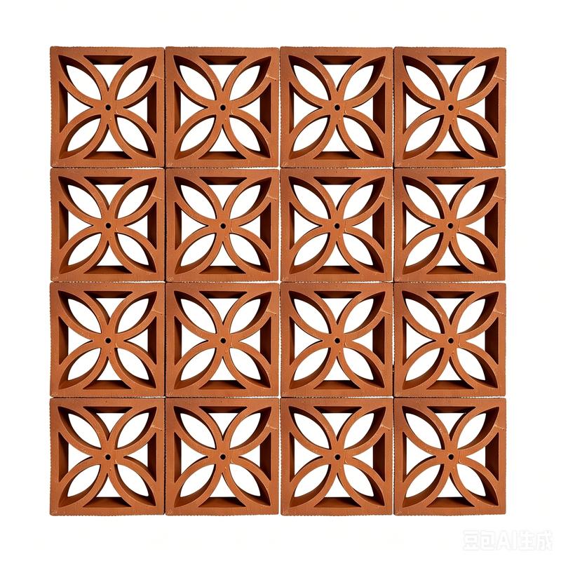 Terracotta Breeze Block Panelen Architectonisch Muurontwerp Decoratieve Geperforeerde Bakstenen
