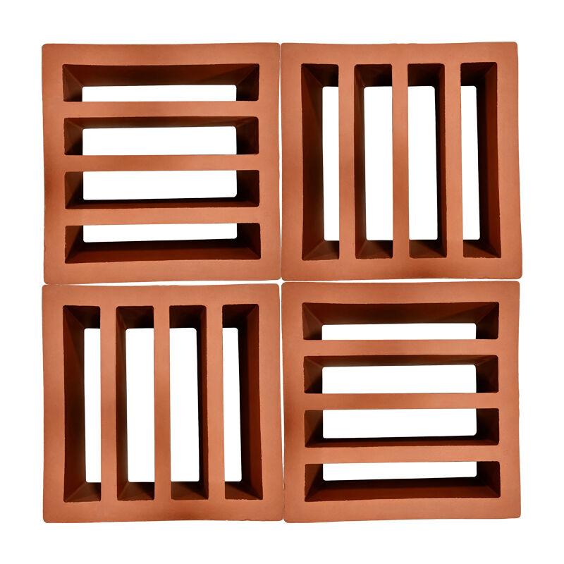 Terracotta Breeze Block Eco Friendly Red Clay Screen Block voor tuinmuren Voorhoven en architectonische gevels