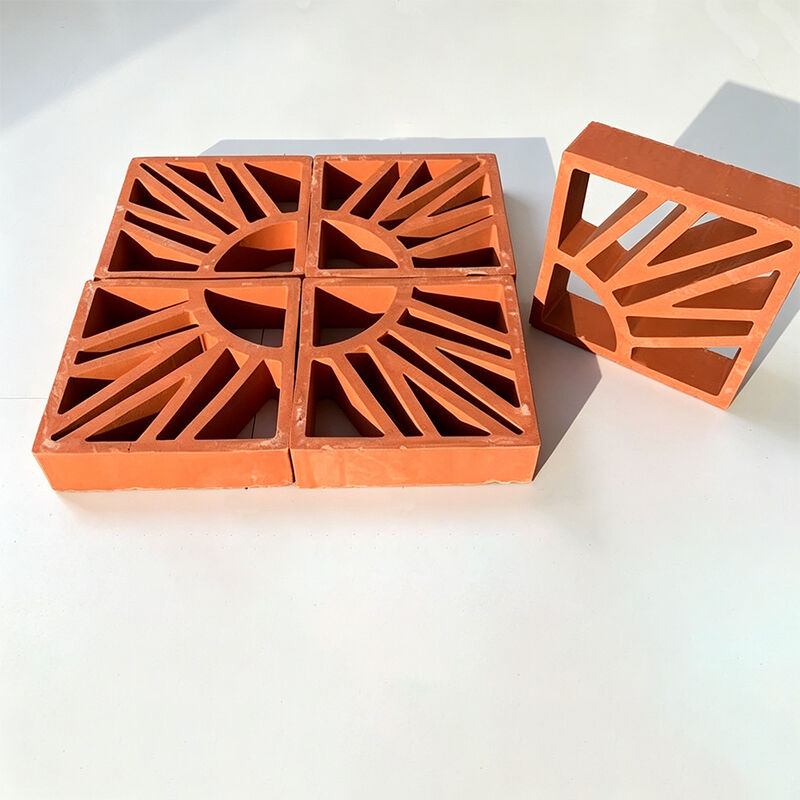Rode klassieke terracotta decoratieve stenen terracotta bries blokken natuurlijke rode klei basis tuin landschap holle stenen