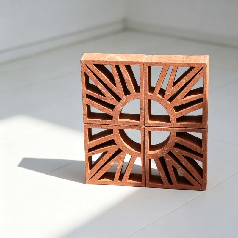 Rode klassieke terracotta decoratieve stenen terracotta bries blokken natuurlijke rode klei basis tuin landschap holle stenen