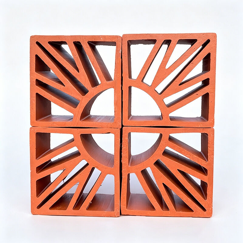 Rode klassieke terracotta decoratieve stenen terracotta bries blokken natuurlijke rode klei basis tuin landschap holle stenen