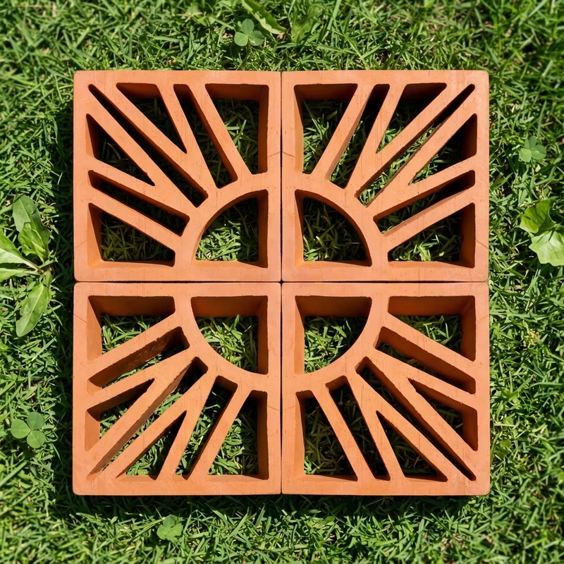 Rode klassieke terracotta decoratieve stenen terracotta bries blokken natuurlijke rode klei basis tuin landschap holle stenen